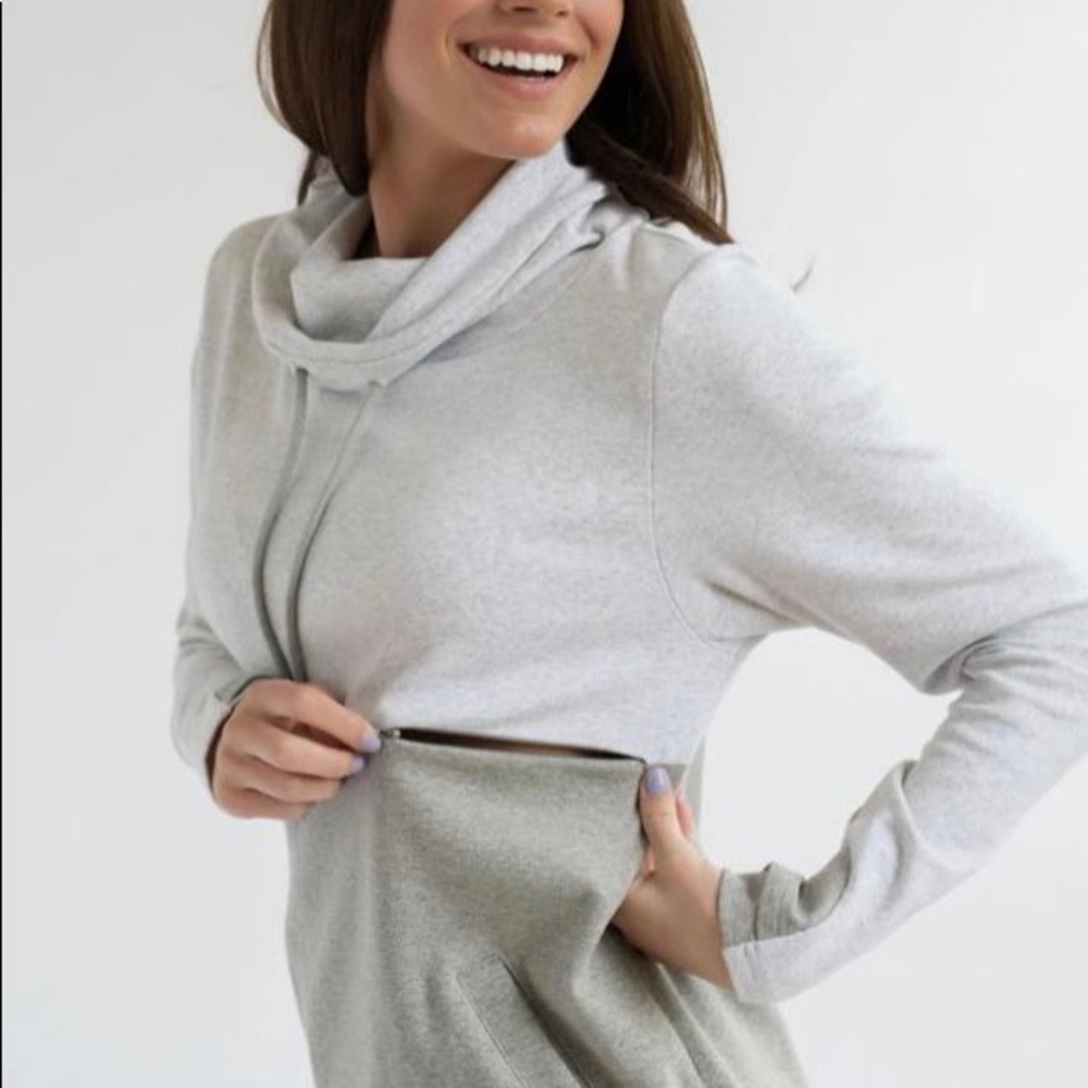NURSING COWL NECK PULLOVER - HIDDEN ZIPPER